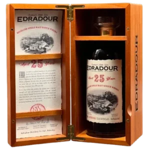 Whisky Edradour 25Y Ibisco Decanter sběratelská whisky ve wood boxu
